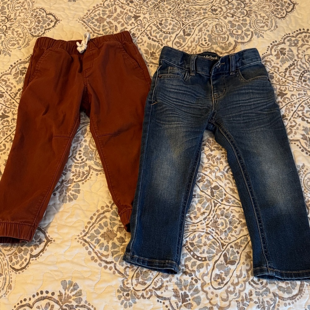 🔥5 for $10🔥Kids Denim and Brown Jogger Pants Set